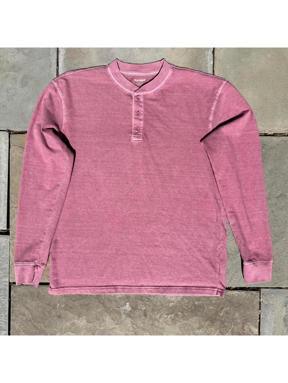 Garment Dyed Mauve Henley